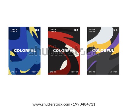 Fluid Colorful Covers Set. Poster. Trendy Design. Painting. Vector Eps10