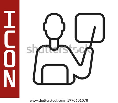 Black line Teacher icon isolated on white background.  Vector