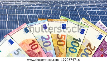 Funds for solar power expansion  Royalty-Free Stock Photo #1990674716