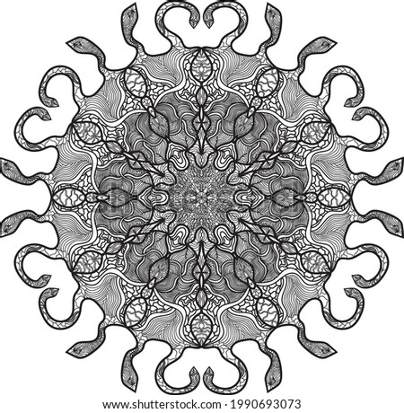Mandala coloring pattern relaxing meditation anti stress design
