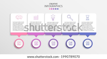Business  creative vector infographic design template with 5 options or steps. Can be used for process diagram, presentations, workflow layout, banner, flow chart, info graph