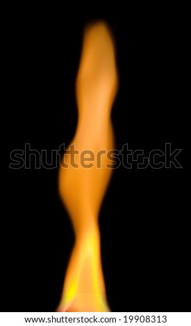 bright flame over black background