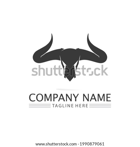 Bull buffalo head, cow, animal  mascot logo design vector for sport horn buffalo, animal, mammals, head logo, wild, matador
