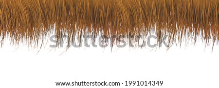 Thatching straw roof isolated on white background.with clipping path Royalty-Free Stock Photo #1991014349