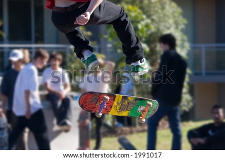 Skateboarder in the air