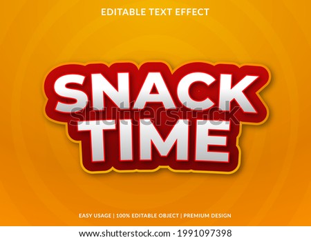 snack time text effect template design with abstract and bold style use for business brand and logo Royalty-Free Stock Photo #1991097398