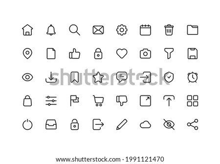 User Interface Outline Icon Set