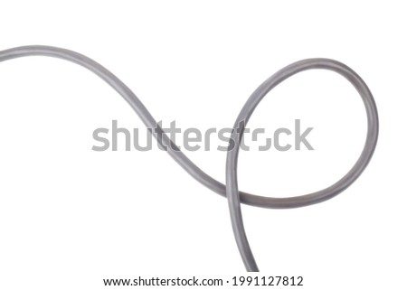 Electrical cable, wires isolated on white background. Detail for design. Design elements. Macro. Background for business cards, postcards and posters. 