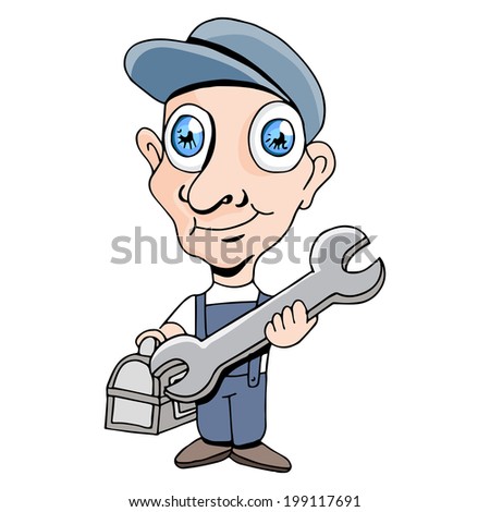 An image of a repairman.