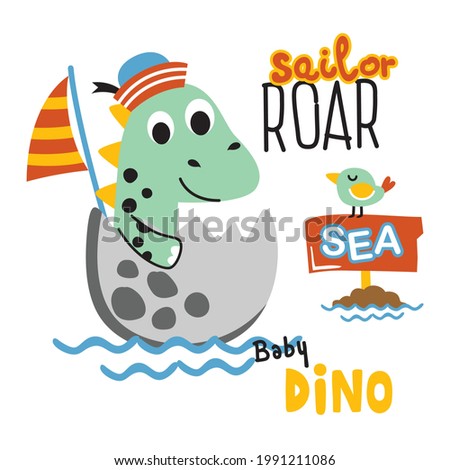 baby dinosaur the sailorman funny animal cartoon