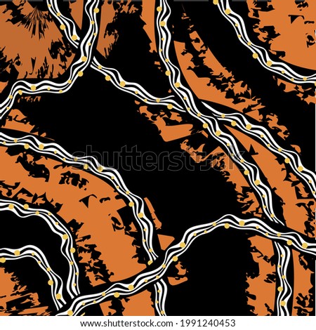 Abstract wavy lines pattern on a black background. EPS10 Illustration.