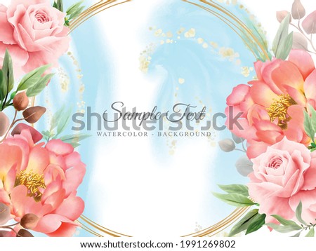 Wedding invitations card romantic floral design