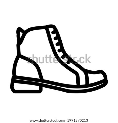 Woman Boot Icon. Bold outline design with editable stroke width. Vector Illustration.