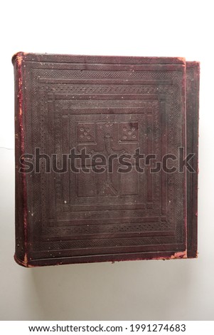 A quantity of antique books photographed on a white background. For possible use for a book fair, a library, an antiques dealer or maybe even for historical use.