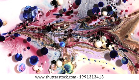 Beautiful acrylic color abstract background. Colored marble mixed ink abstraction