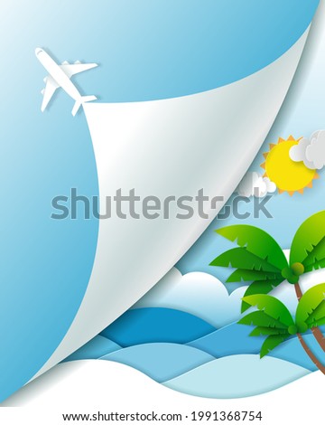 Vector digital craft of Travel banner, Time to travel concept. Eps 10 vector. Eps 10 vector.