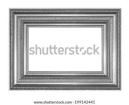 Wood picture frame isolated on white background.