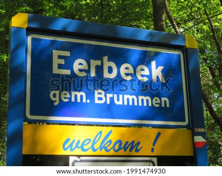 Place name sign of Eerbeek in the Netherlands