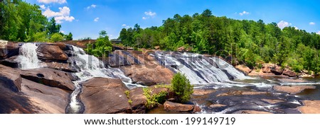 Rushing waterfalls at High Falls State Park near Macon, GA