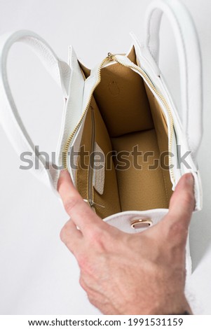 Beautiful womens bag on a white background