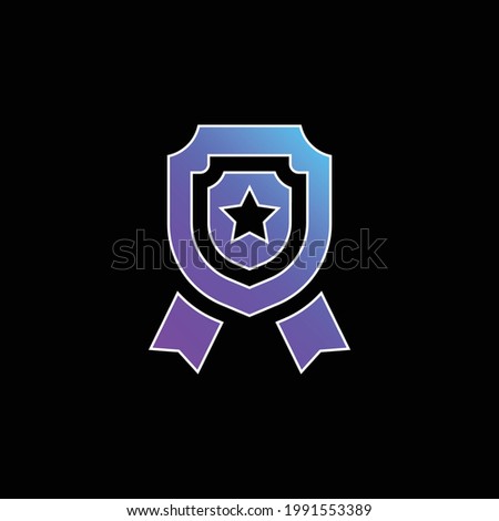 Badge blue gradient vector icon