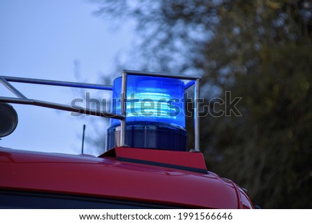led blue light on a firetruck 
