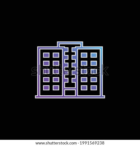 Apartments blue gradient vector icon