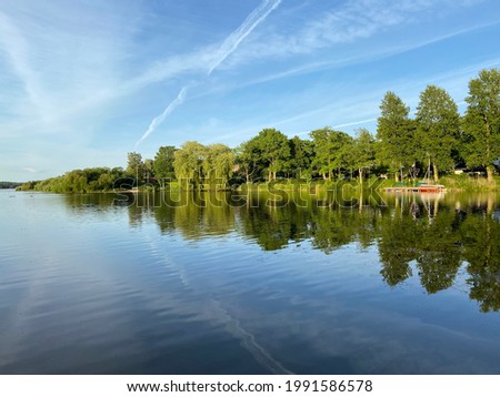 Lake Einfeld city of Neumünster in Holstein Germany Royalty-Free Stock Photo #1991586578