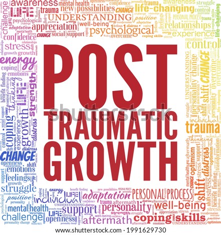 Post-Traumatic Growth vector illustration word cloud isolated on a white background.