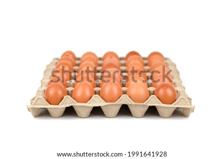 30 eggs were arranged neatly on the panel. for easy use and storage ready to be used as food.