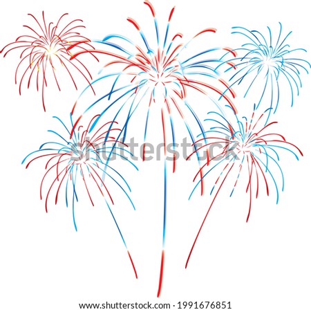 Red White and Blue Fireworks Clip Art