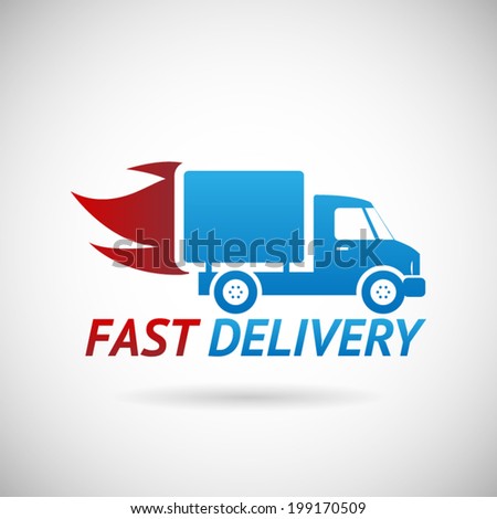 Fast Delivery Symbol Shipping Truck Silhouette Icon Design Template Vector Illustration
