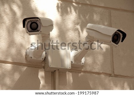 Security Camera Of A Street Corner