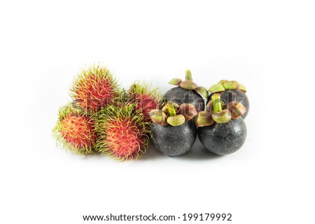 Rambutan and Mangosteen fresh fruit