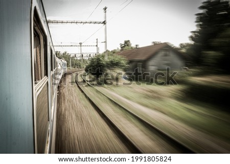 Motion photo of fast train