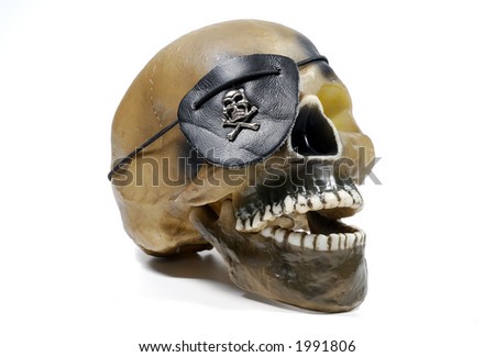 Photo of a Skull With a Pirate Patch