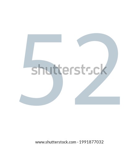 52 NUMBER SIMPLE CLIP ART VECTOR
