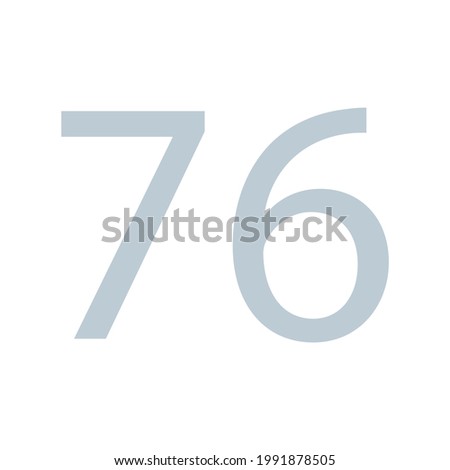 76 NUMBER SIMPLE CLIP ART VECTOR