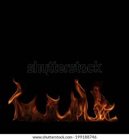 Beautiful flame fire on black background