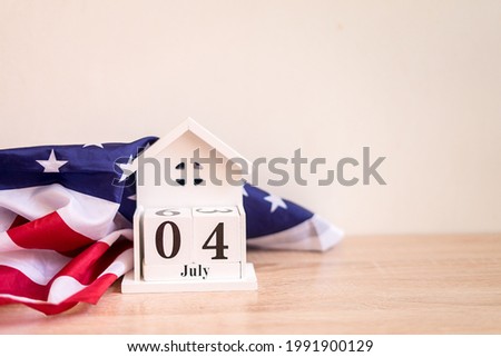 Independence Day USA concept. 4th JULY with USA flag. Memorial Day.