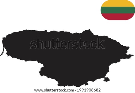 Map and flag of Lithuania