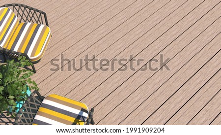 Outdoor composite wood decking terrace Royalty-Free Stock Photo #1991909204