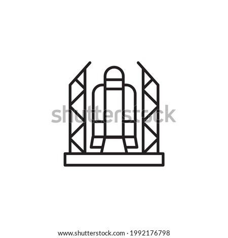 Rocket Modern Simple UI Vector Icon. Space shuttle outline vector icon. Thin line black space shuttle icon, flat vector simple element illustration from astronomy concept isolated on white background