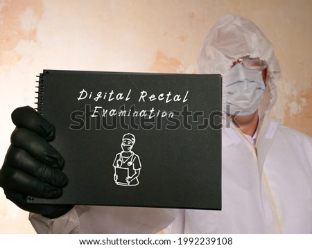 Medical concept meaning Digital Rectal Examination DRE with inscription on the piece of paper.
 Royalty-Free Stock Photo #1992239108