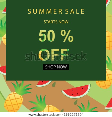 colorful summer sale template with abstract object also can use as background