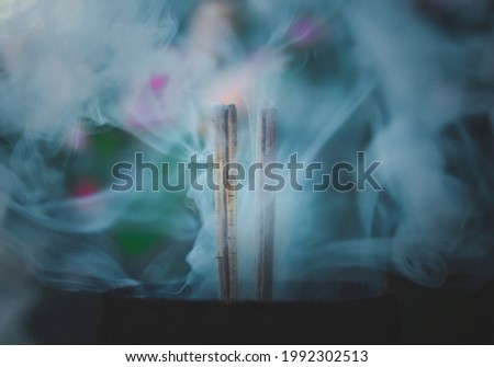 smoke from the ignition of the samovar