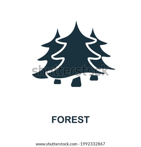 Forest flat icon. Colored filled simple Forest icon for templates, web design and infographics