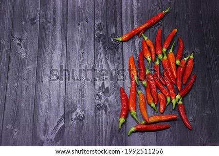 Close up of red chili with high angle