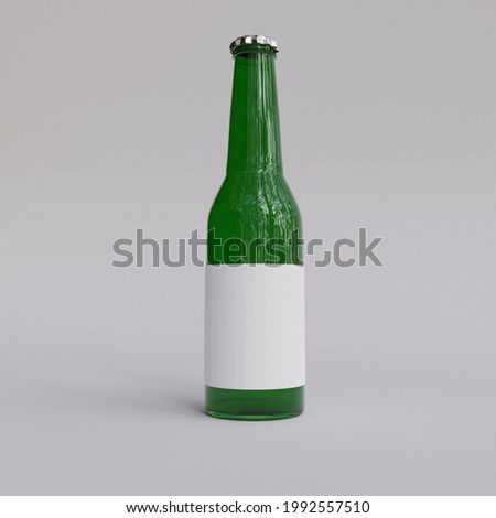 Beer bottle mock-up on a white background
