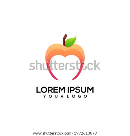 apple love logo colorful illustration vector